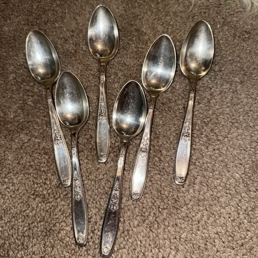 Vintage Ambassador Teaspoons 1847 Rogers‎ Silverplate Vintage Flatware 6